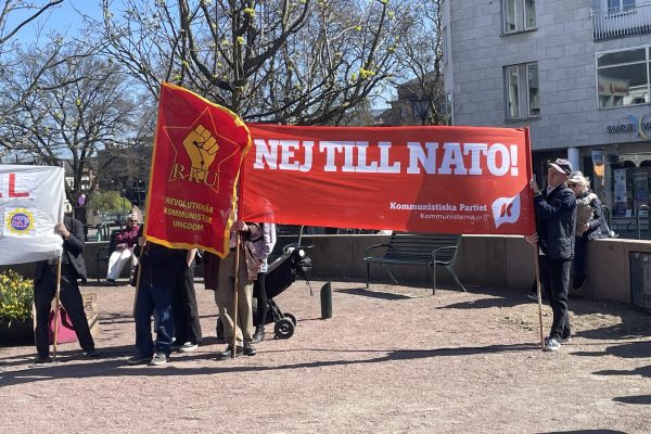 Kundgebung gegen einen Nato-Beitritt Schwedens in Malmö. Foto: Sophia-Maria Antonulas